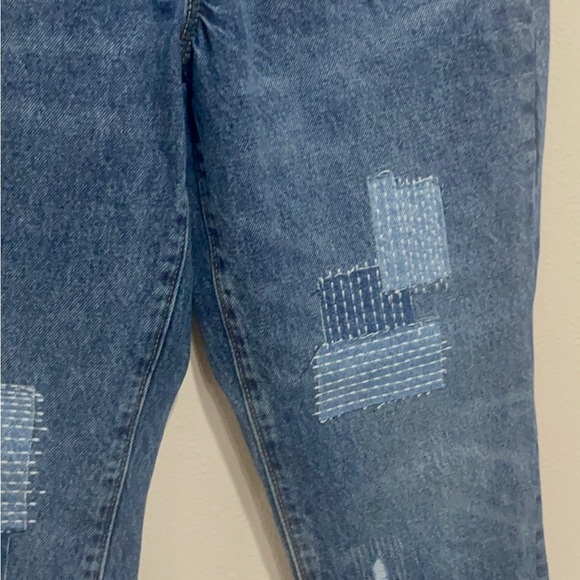 NWT Old Navy High Rise Blue Patchwork Jeans - Picture 5 of 11